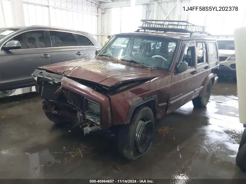 2000 Jeep Cherokee Classic VIN: 1J4FF58S5YL202378 Lot: 40864657