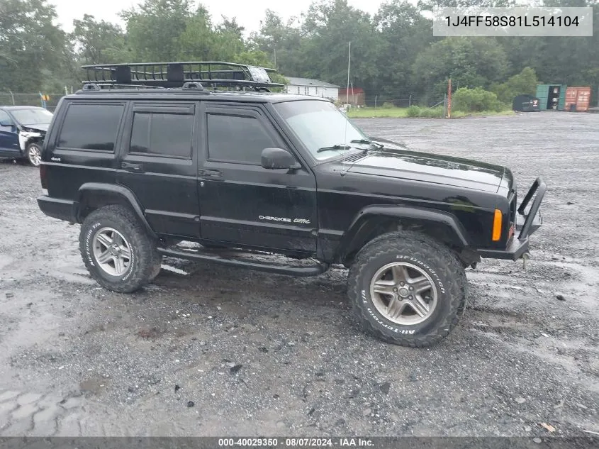 2001 Jeep Cherokee Limited/Sport VIN: 1J4FF58S81L514104 Lot: 40029350