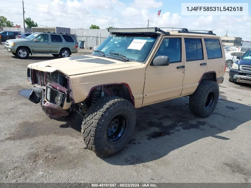 2001 Jeep Cherokee Limited/Sport VIN: 1J4FF58S31L542618 Lot: 40181587