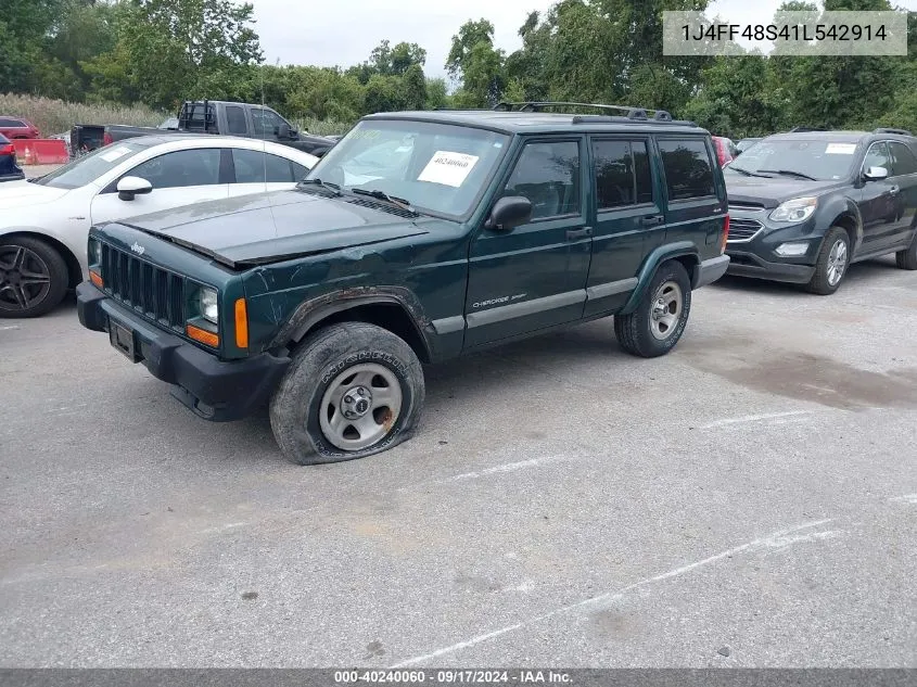 2001 Jeep Cherokee Sport VIN: 1J4FF48S41L542914 Lot: 40240060