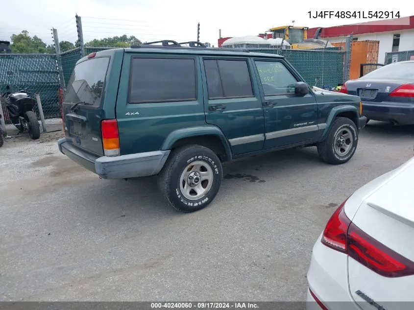 2001 Jeep Cherokee Sport VIN: 1J4FF48S41L542914 Lot: 40240060