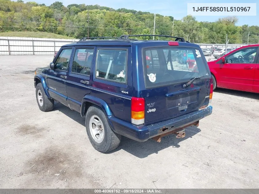 2001 Jeep Cherokee Limited/Sport VIN: 1J4FF58S01L510967 Lot: 40369752