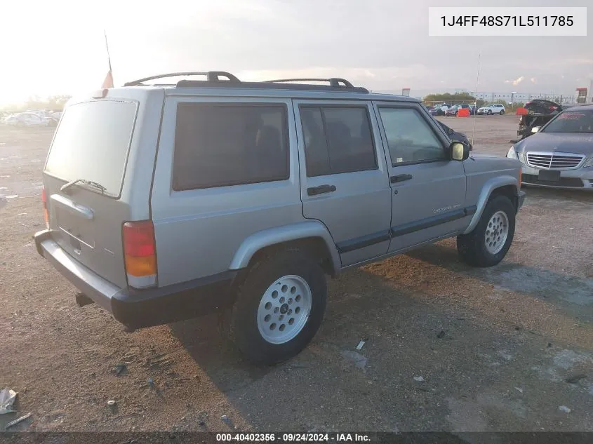 2001 Jeep Cherokee Sport VIN: 1J4FF48S71L511785 Lot: 40402356