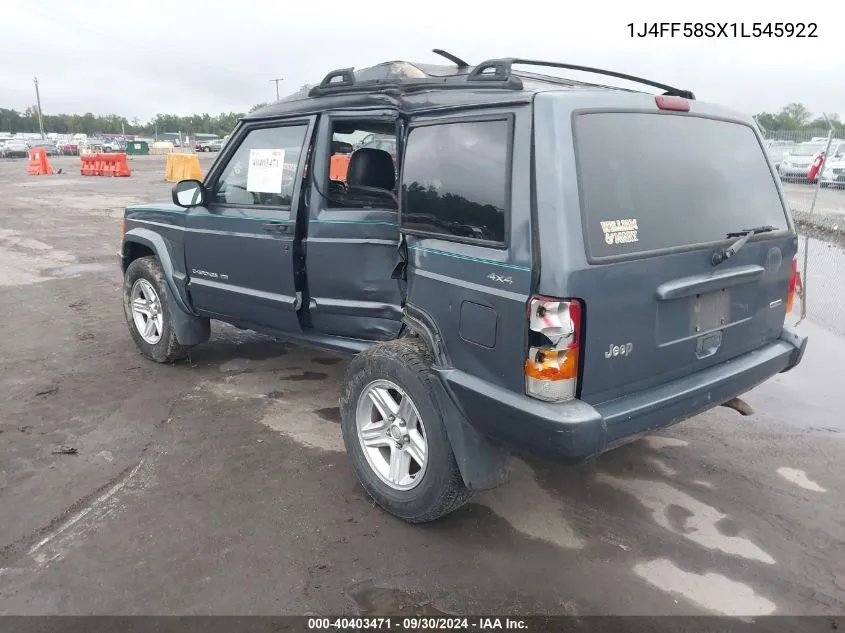 2001 Jeep Cherokee Limited/Sport VIN: 1J4FF58SX1L545922 Lot: 40403471