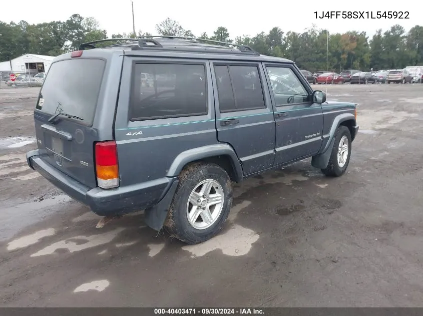 2001 Jeep Cherokee Limited/Sport VIN: 1J4FF58SX1L545922 Lot: 40403471