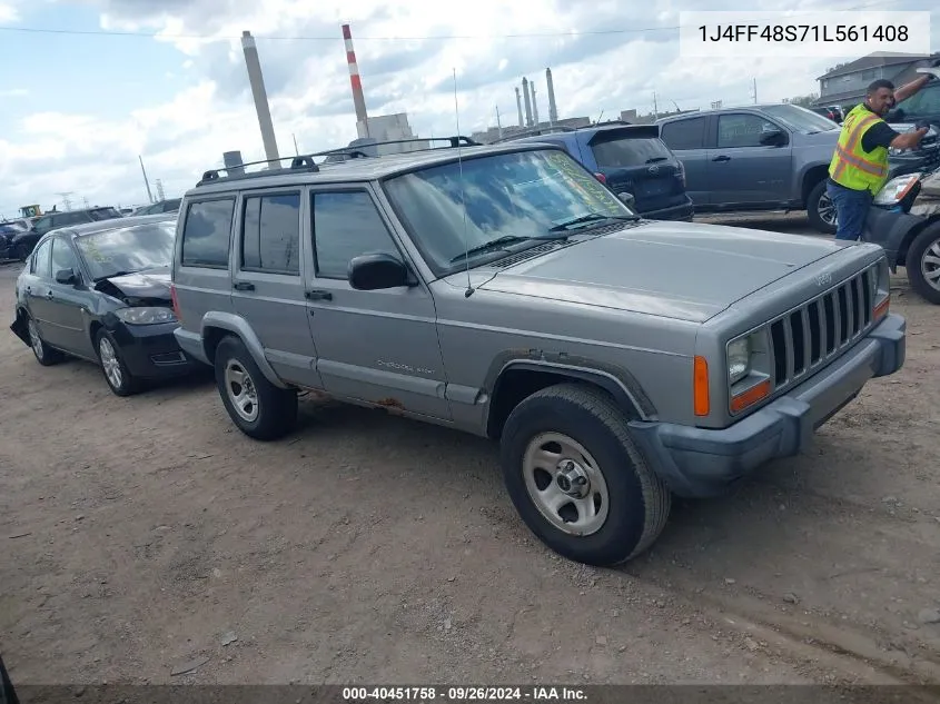 1J4FF48S71L561408 2001 Jeep Cherokee Sport