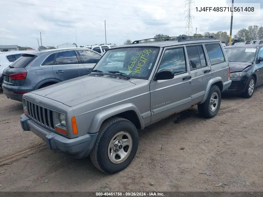 1J4FF48S71L561408 2001 Jeep Cherokee Sport