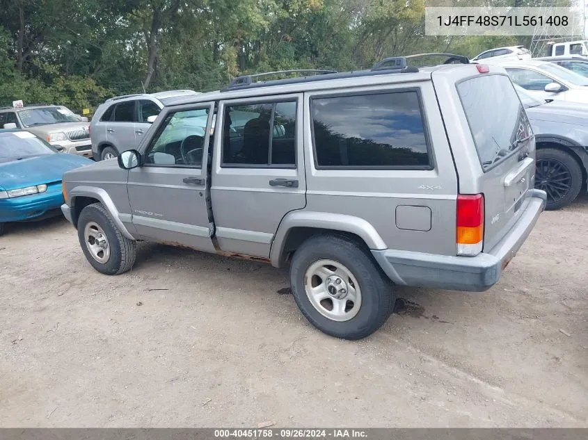 1J4FF48S71L561408 2001 Jeep Cherokee Sport