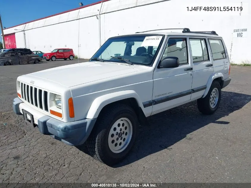 2001 Jeep Cherokee Sport VIN: 1J4FF48S91L554119 Lot: 40510135