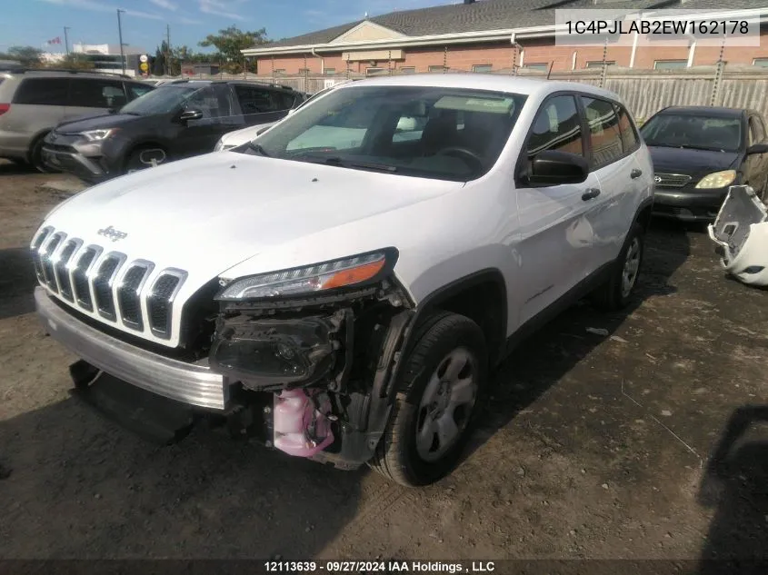 2014 Jeep Cherokee Sport VIN: 1C4PJLAB2EW162178 Lot: 12113639