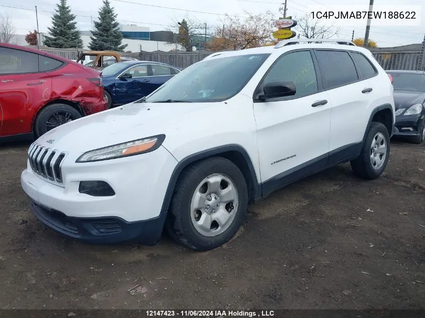 2014 Jeep Cherokee Sport VIN: 1C4PJMAB7EW188622 Lot: 12147423