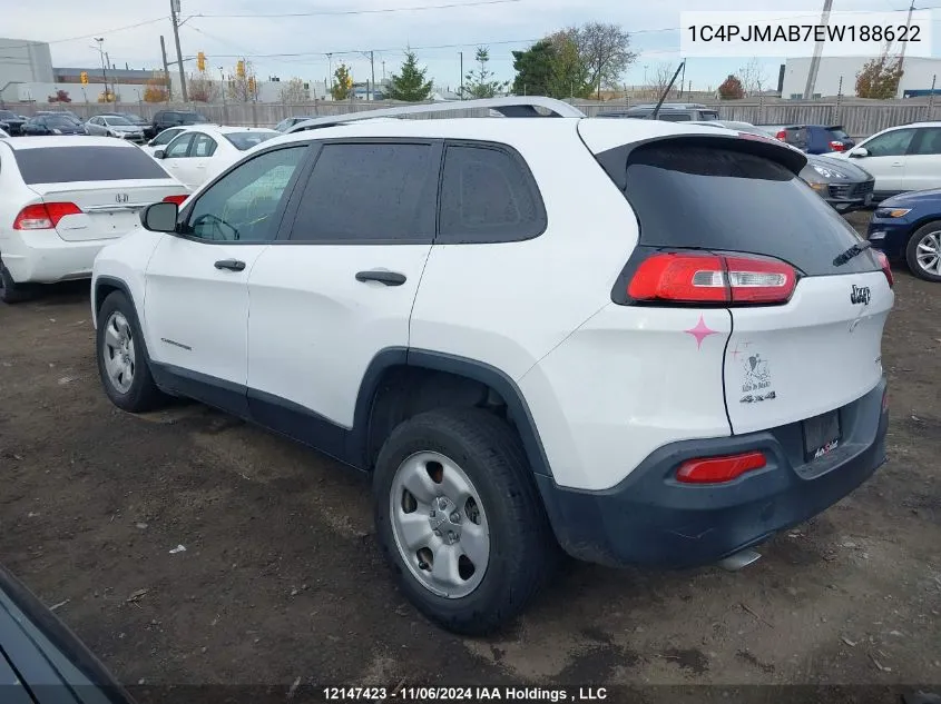 2014 Jeep Cherokee Sport VIN: 1C4PJMAB7EW188622 Lot: 12147423