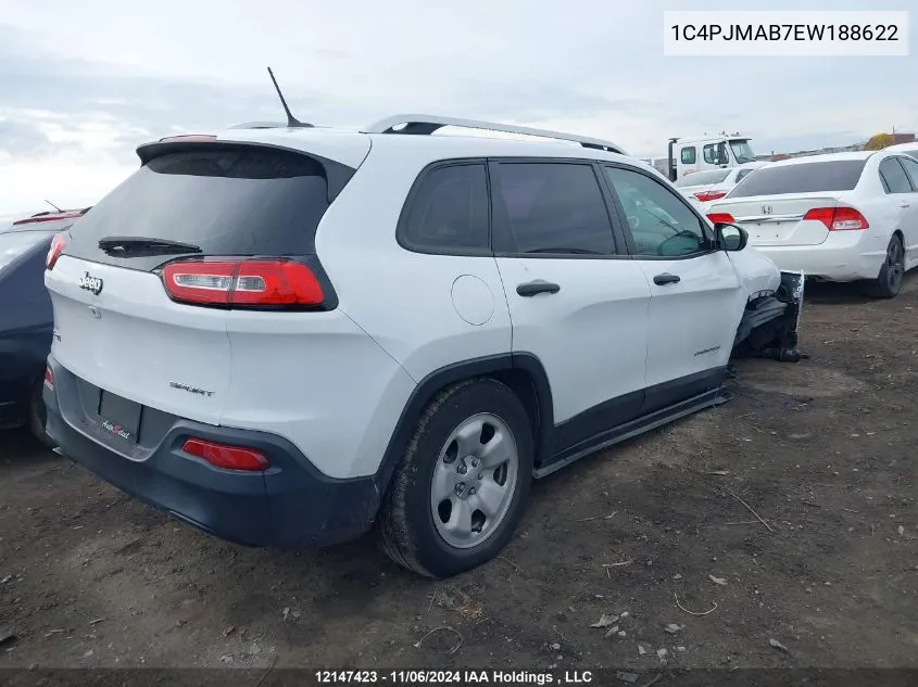 2014 Jeep Cherokee Sport VIN: 1C4PJMAB7EW188622 Lot: 12147423