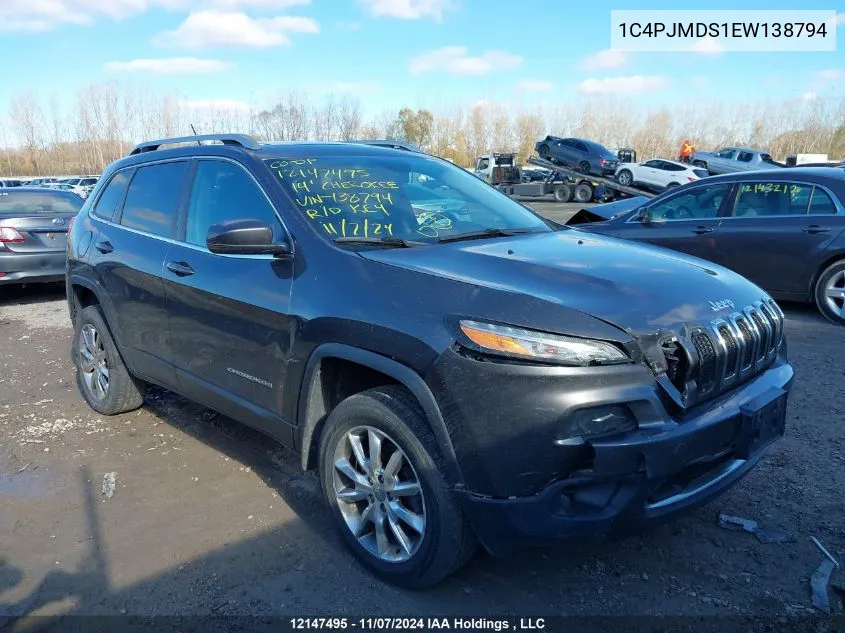 2014 Jeep Cherokee Limited VIN: 1C4PJMDS1EW138794 Lot: 12147495