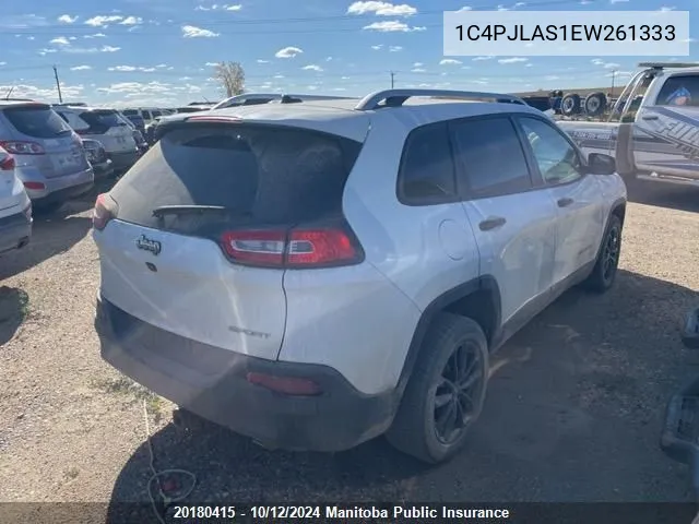 2014 Jeep Cherokee Sport VIN: 1C4PJLAS1EW261333 Lot: 20180415