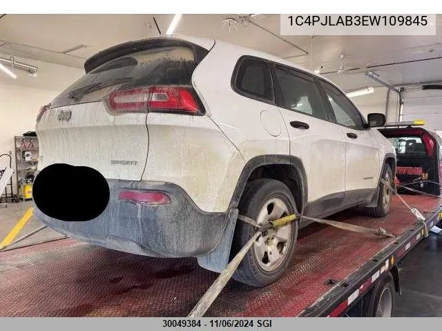 2014 Jeep Cherokee Sport VIN: 1C4PJLAB3EW109845 Lot: 30049384