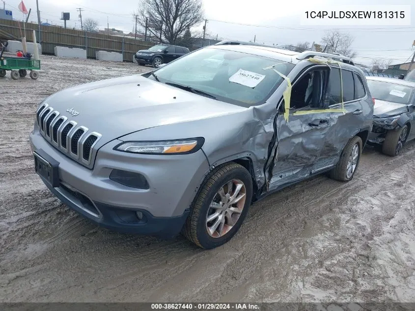 2014 Jeep Cherokee Limited VIN: 1C4PJLDSXEW181315 Lot: 38627440