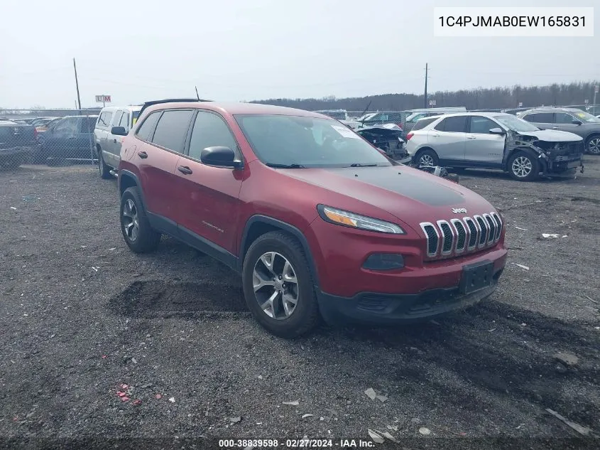 2014 Jeep Cherokee Sport VIN: 1C4PJMAB0EW165831 Lot: 38839598