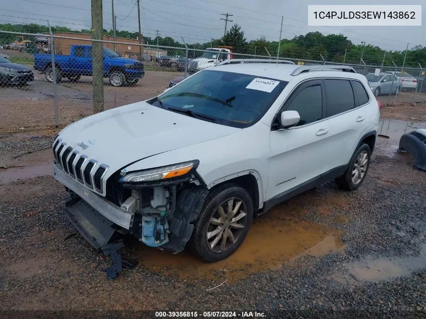 2014 Jeep Cherokee Limited VIN: 1C4PJLDS3EW143862 Lot: 39356815