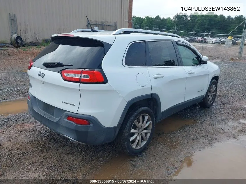 2014 Jeep Cherokee Limited VIN: 1C4PJLDS3EW143862 Lot: 39356815