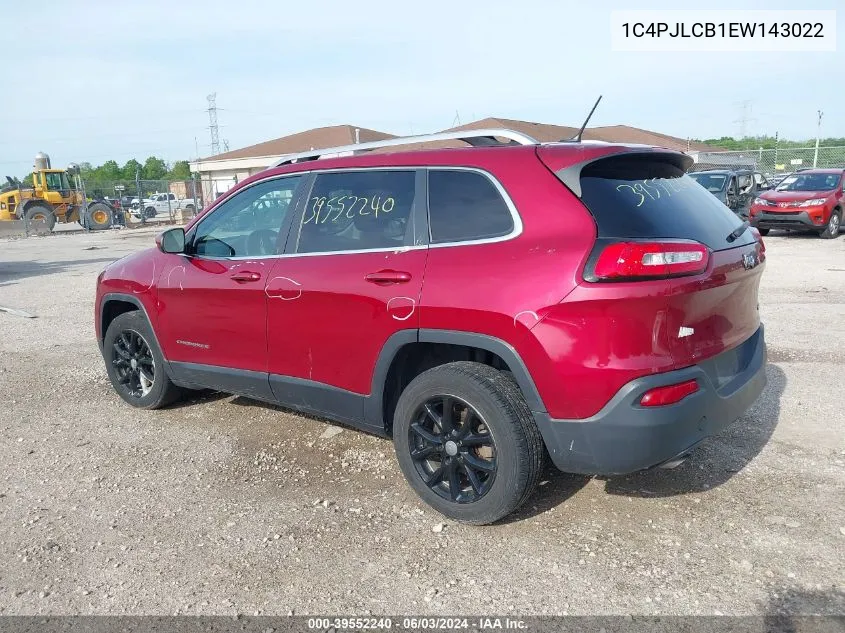 2014 Jeep Cherokee Latitude VIN: 1C4PJLCB1EW143022 Lot: 39552240