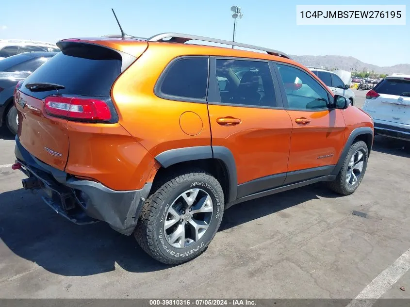 2014 Jeep Cherokee Trailhawk VIN: 1C4PJMBS7EW276195 Lot: 39810316