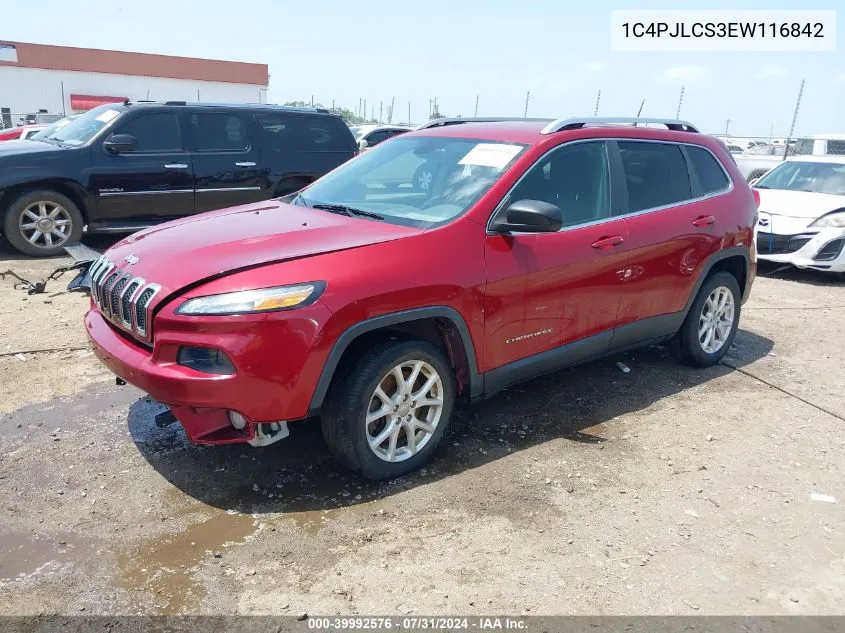 1C4PJLCS3EW116842 2014 Jeep Cherokee Latitude