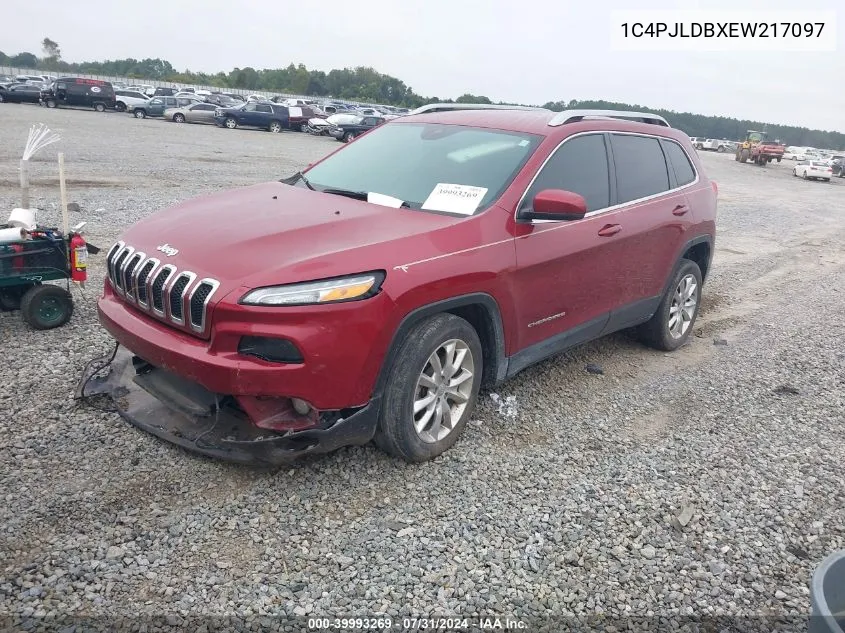 2014 Jeep Cherokee Limited VIN: 1C4PJLDBXEW217097 Lot: 39993269