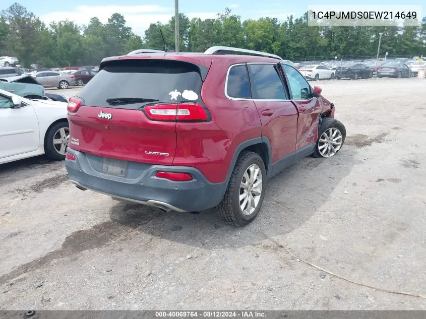 1C4PJMDS0EW214649 2014 Jeep Cherokee Limited