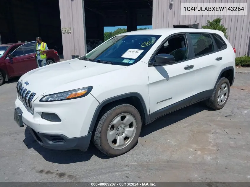 2014 Jeep Cherokee Sport VIN: 1C4PJLABXEW143264 Lot: 40089287