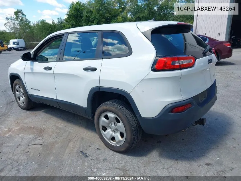 2014 Jeep Cherokee Sport VIN: 1C4PJLABXEW143264 Lot: 40089287