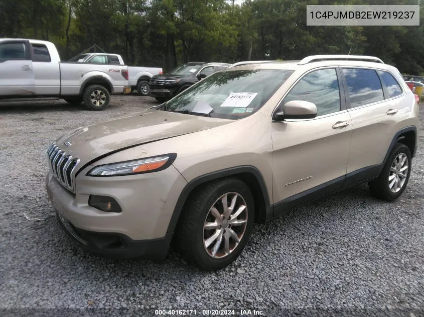 2014 Jeep Cherokee Limited VIN: 1C4PJMDB2EW219237 Lot: 40162171