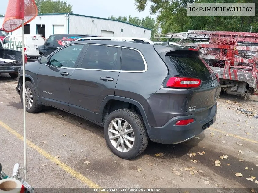 2014 Jeep Cherokee Limited VIN: 1C4PJMDB1EW311567 Lot: 40233478