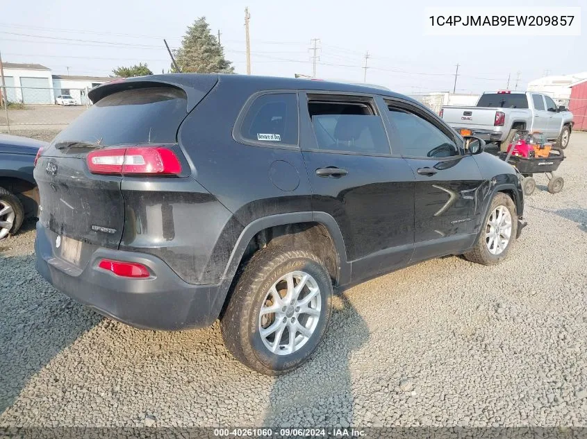 2014 Jeep Cherokee Sport VIN: 1C4PJMAB9EW209857 Lot: 40261060