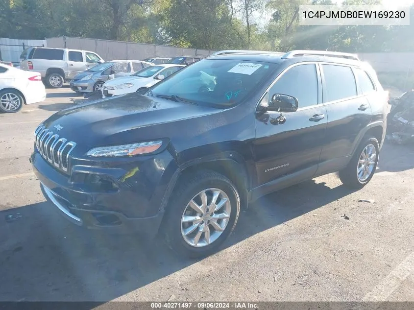 2014 Jeep Cherokee Limited VIN: 1C4PJMDB0EW169230 Lot: 40271497