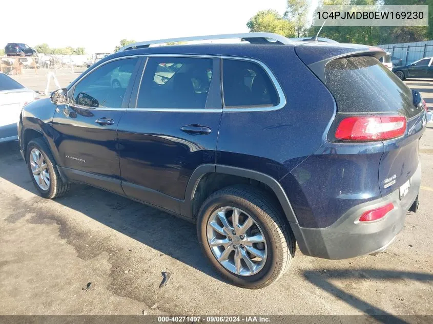 2014 Jeep Cherokee Limited VIN: 1C4PJMDB0EW169230 Lot: 40271497