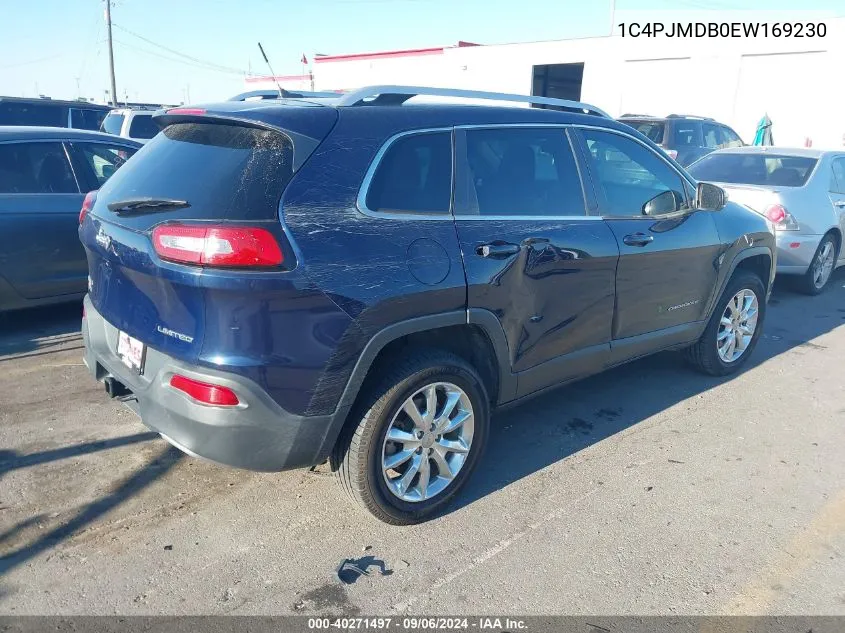 2014 Jeep Cherokee Limited VIN: 1C4PJMDB0EW169230 Lot: 40271497