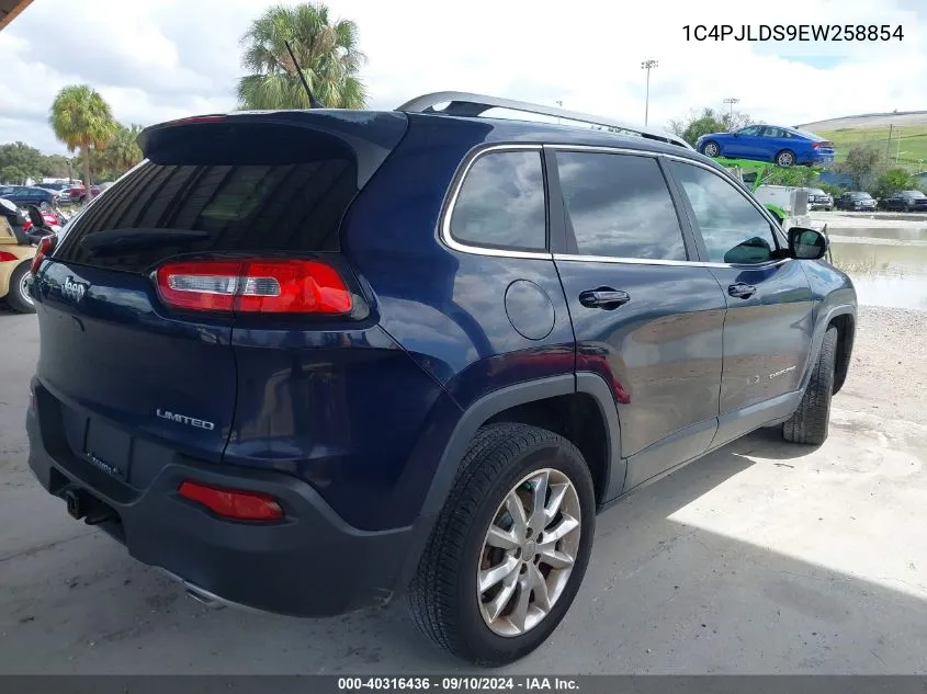 2014 Jeep Cherokee Limited VIN: 1C4PJLDS9EW258854 Lot: 40316436