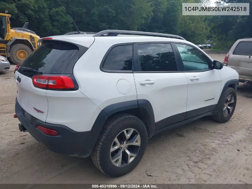 2014 Jeep Cherokee Trailhawk VIN: 1C4PJMBS0EW242518 Lot: 40318996