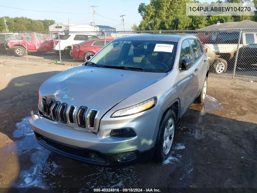 2014 Jeep Cherokee Sport VIN: 1C4PJLAB8EW104270 Lot: 40324916