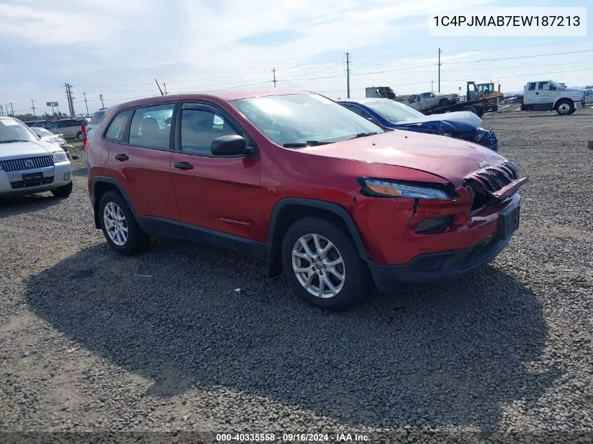 2014 Jeep Cherokee Sport VIN: 1C4PJMAB7EW187213 Lot: 40335558