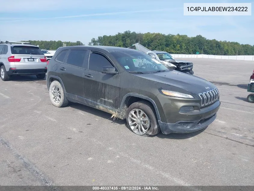 2014 Jeep Cherokee Sport VIN: 1C4PJLAB0EW234222 Lot: 40337435