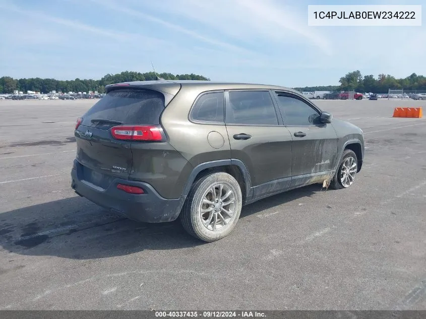 1C4PJLAB0EW234222 2014 Jeep Cherokee Sport