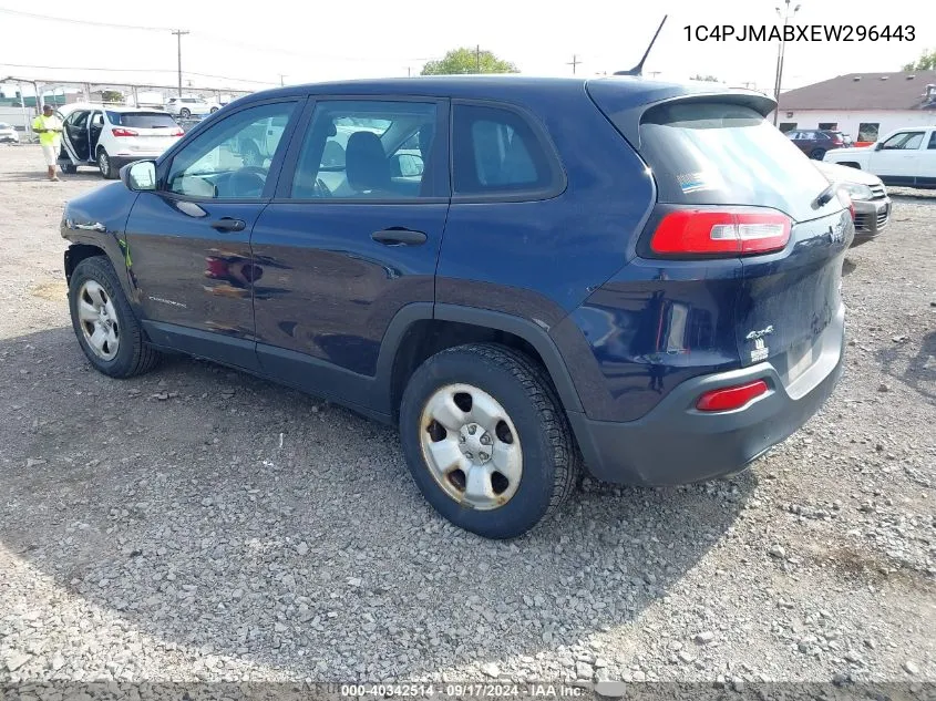 2014 Jeep Cherokee Sport VIN: 1C4PJMABXEW296443 Lot: 40342514