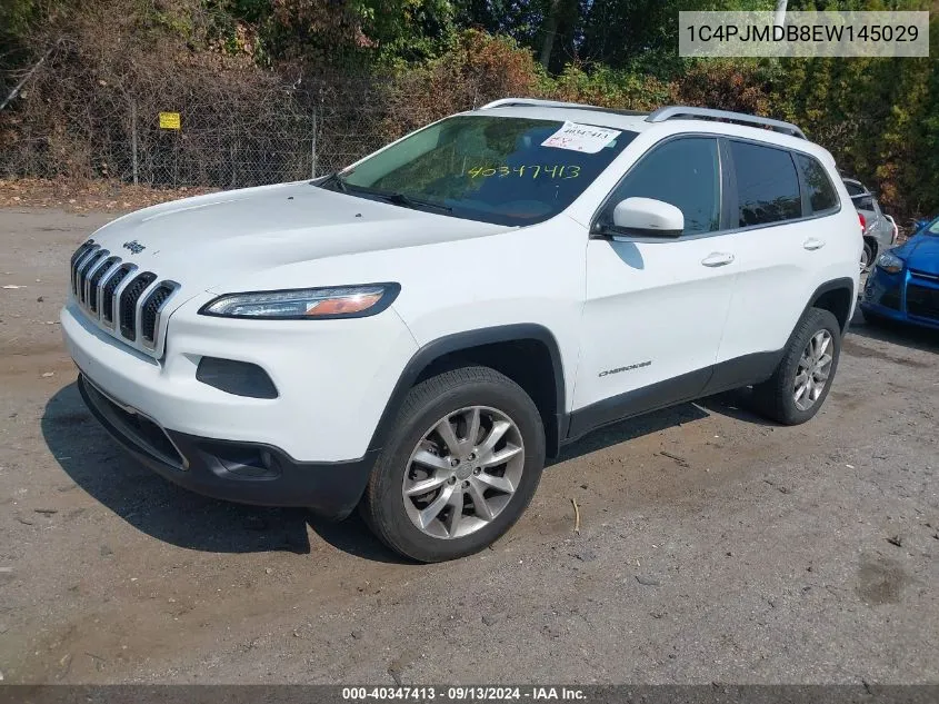 2014 Jeep Cherokee Limited VIN: 1C4PJMDB8EW145029 Lot: 40347413