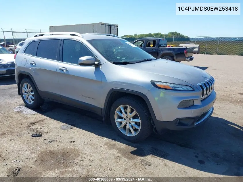 2014 Jeep Cherokee Limited VIN: 1C4PJMDS0EW253418 Lot: 40368639