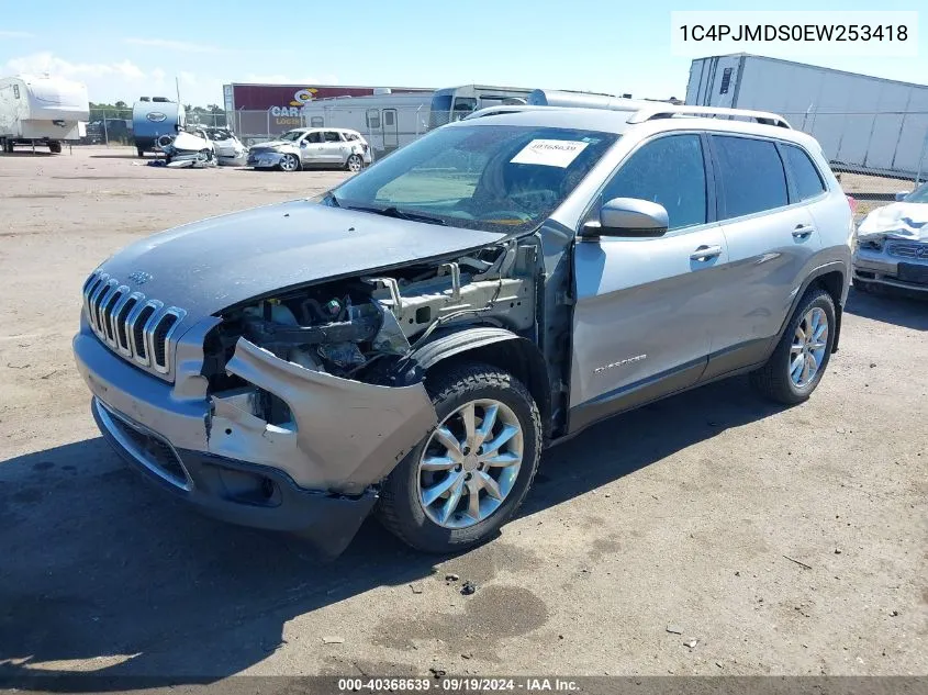 2014 Jeep Cherokee Limited VIN: 1C4PJMDS0EW253418 Lot: 40368639