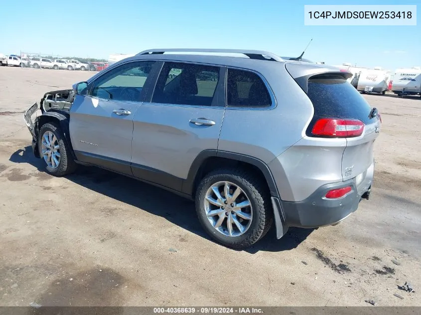 2014 Jeep Cherokee Limited VIN: 1C4PJMDS0EW253418 Lot: 40368639