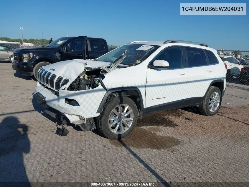 2014 Jeep Cherokee Limited VIN: 1C4PJMDB6EW204031 Lot: 40379687