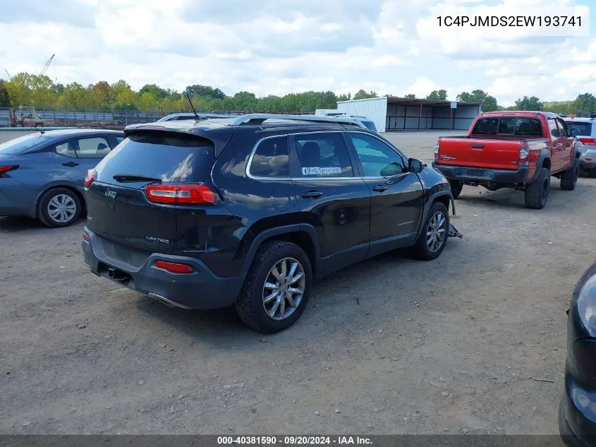 2014 Jeep Cherokee Limited VIN: 1C4PJMDS2EW193741 Lot: 40381590